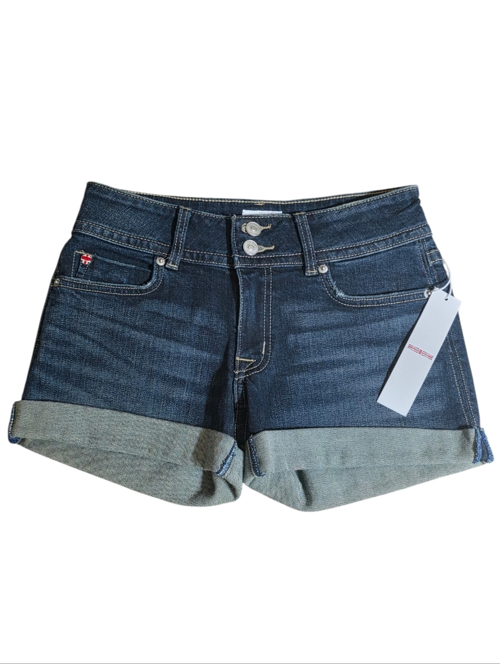Hudson Jeans Ruby Mid-Thigh Cuffed Jean Shorts NWT Size 26